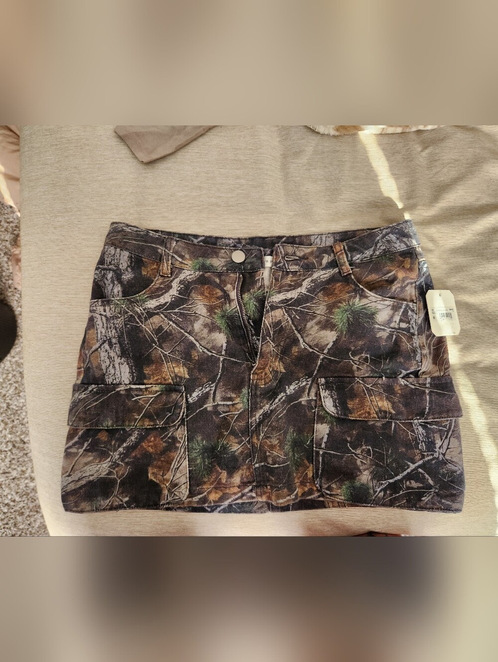 Altar'd State Gray Multi Camo Cargo Skirt